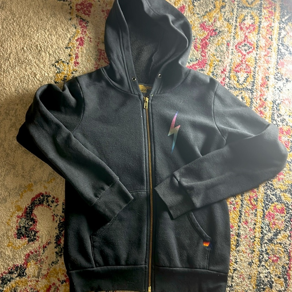 kids Aviator Nation lightning bolt Zip Up